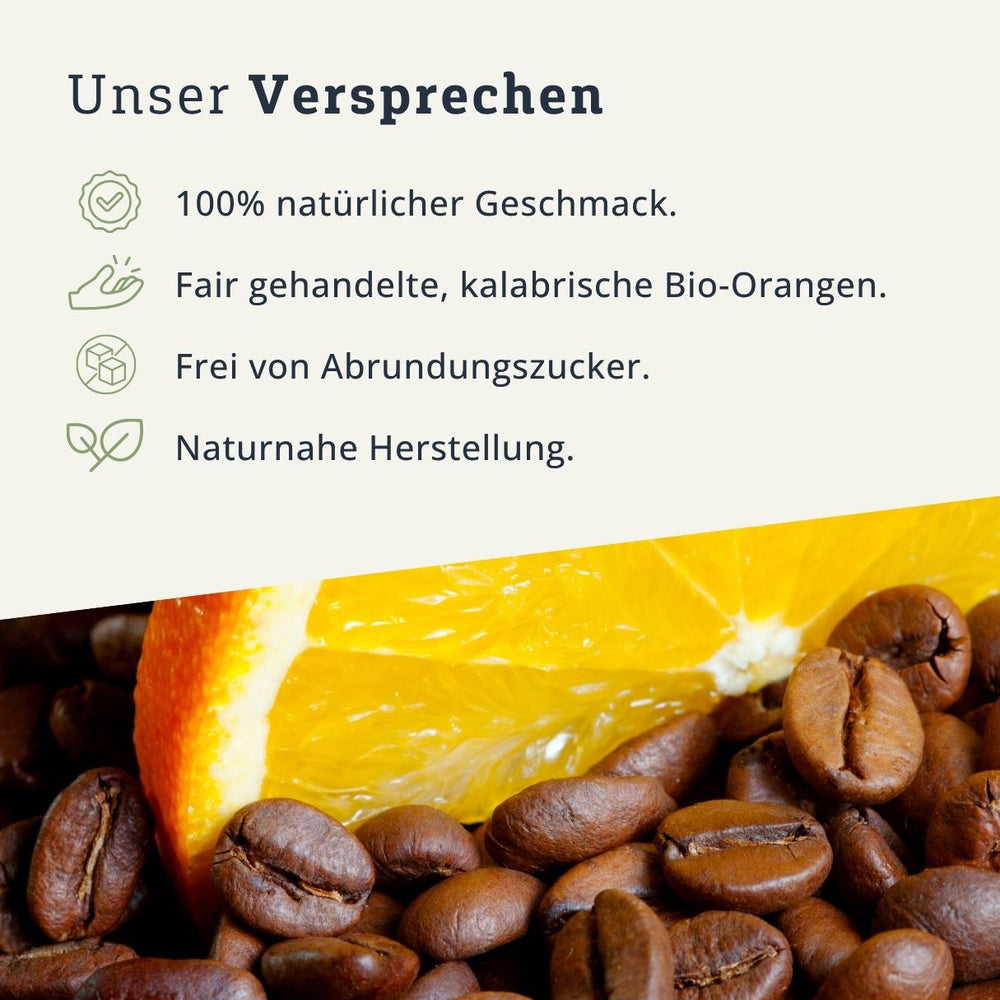 Brennlust Qualitätsversprechen Kaffee Orangen Geist