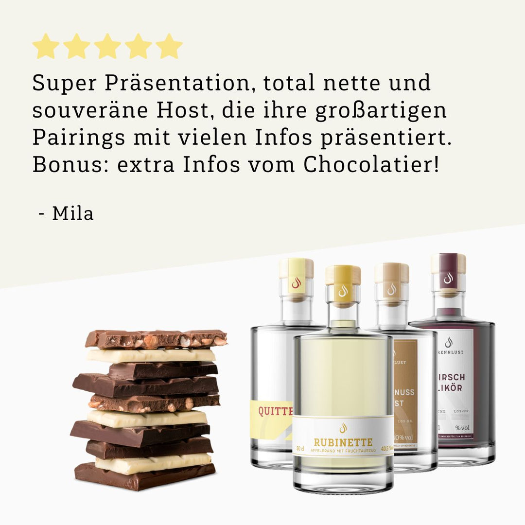 Online Tasting: Schnaps + Schokolade