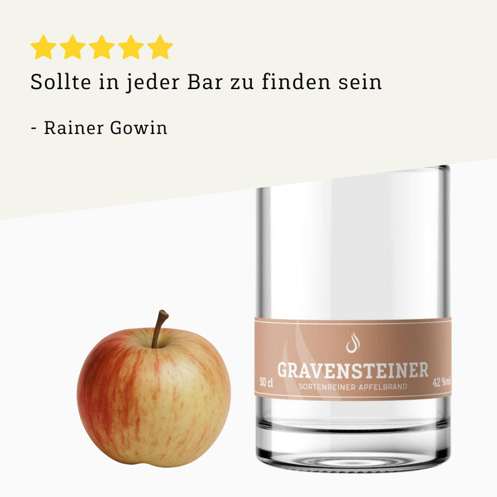 Rezension 5 Sterne | Gravensteiner Obstbrand 500ml Flasche von BRENNLUST Destillerie Bodensee
