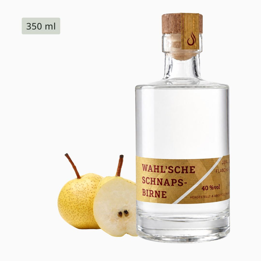 Wahl'sche Schnapsbirne von BRENNLUST in einer eleganten Flasche
