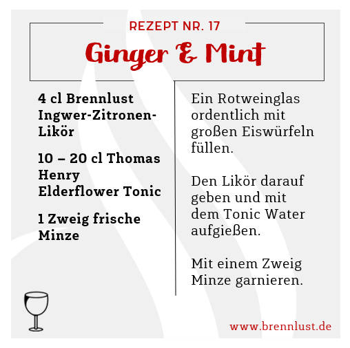 Rezeptkarte von Brennlust: Ginger & Mint